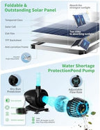 POPOSOAP 70W Solar Pond Waterfall Spillway with Pond Pump, Pond Spillway with 304 Stainless Steel & Filtration System & 9.8FT Tube for Pond Fountain Waterfall Garden Water Features-P5703S - Image 5