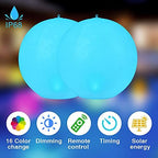 GEEDIAR Floating Pool Lights 2pcs,14" Inflatable Solar Powered Pool Light with Remote,IP68 Waterproof Swimming LED Mood Lights with 16 Color Changing Outdoor Decorations Light for Garden and Pond - Image 2