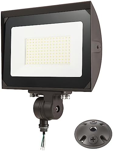 100W Outdoor LED Flood Light with Plate, 5000K Daylight 13000LM 120V, UL Waterproof LED Security Flood Lighting for Wall Wash/Sign/Flagpole/Tree/Yards/Advertising Boards by LEDLightingManufacturer
