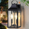15" Dusk to Dawn Black Outdoor Wall Lantern with E12 Socket, 1 Pack by MYHXQ