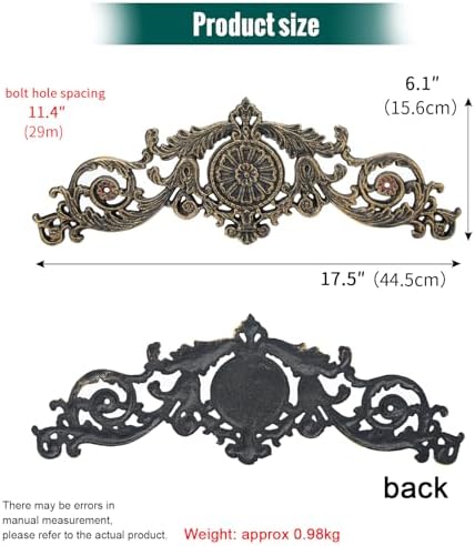 Sungmor Rustic Gold Cast Iron Wall Decor - 17.5in Scroll and Floral Design - Image 5