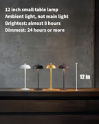 12" Cordless Table Lamps Set of 2, Black Modern Portable Desk Lamp - Image 2