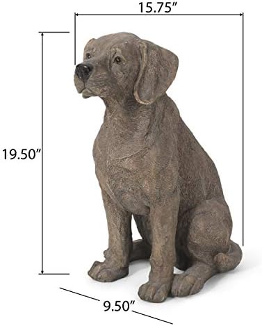 Unknown1 Outdoor Cast Stone Dog Garden Statue Brown Modern Contemporary Finish - Image 2