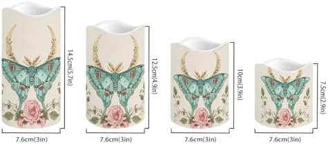 Butterfly Flameless LED Candles with Remote Timer Electric Fake Candle Color Changing Pillar Candles Battery Operated for Table Centerpiece Home Indoor Wedding Decoration Set of 4 - Image 2