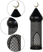 Indoor Lantern Hanging Candle Holder Lantern Led Lamp Iron Lamp with Hollow Frame for Subtle Lighting Suitable for Party Home Study Living Room Event, 36.5cmx9.8cm - Image 3