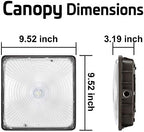 Konlite 27W LED Canopy Area Light - 6 Pack - Dark Bronze - 100W HID/M.H. Equivalent - 3800 LM - Daylight Light - 120-277V - UL, Idea for for Gas Station, Gym, Warehouse, Shop, Underpass, Loading Dock - Image 3