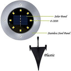 Solar Ground Lights, Solar Garden Lights, 8 Wick Warm Light Outdoor Solar Disk Lights, Waterproof In-Ground Lights, Landscape Lights for Pathway, Yard, Deck, Patio, Walkway, 4 Packs Cold White - Image 2