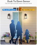 VIANIS Large Bronze Dusk to Dawn Exterior Lighting Fixtures, Waterproof - Image 3