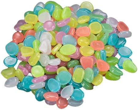Glow in The Dark Pebbles 600 Pcs Glow in The Dark Pebbles Water Tank Luminous Stones Garden Path Aquarium Glowing Outdoor Decorations(Rose) by Unknown