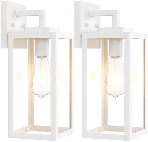 Outdoor Wall Sconces, White Large Exterior Waterproof Wall Lights, 15 inch by LightChasers---Since1987
