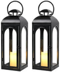 Bdor Decorative Outdoor Lantern Candle,Black Lantern Timer,20 Inch,2 Pack by Bdor