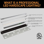 8-Pack UL Listed LED Hardscape Lighting, 12 Inch Retaining Wall Lights, 9W 3000K Landscape Lighting, Die-cast Aluminum Housing Paver Wall Lights, Low Voltage 12V AC/DC - Image 2