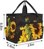 Butterfly Sunflower Funny Garden Tool Bag Waterproof Gardening Tool Storage Bag with Handle & 10 Pockets Gardening Tote Bag for Women Garden Tool Organizer - Image 3