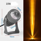10W Narrow Beam Floodlight, Long Range Rotation Spot Lights, Adjustable Beam Angle Up Lights, IP65 Waterproof Outdoor Architectural Landscape Lighting Beam Spotlight(Yellow,10W(12V)) - Image 2
