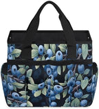 Blueberry Garden Tool Bag Organizer Heavy Duty Fruit Printed Gardening Tote Bag with 10 Pockets for Women Men Gardening Gifts - Image 3