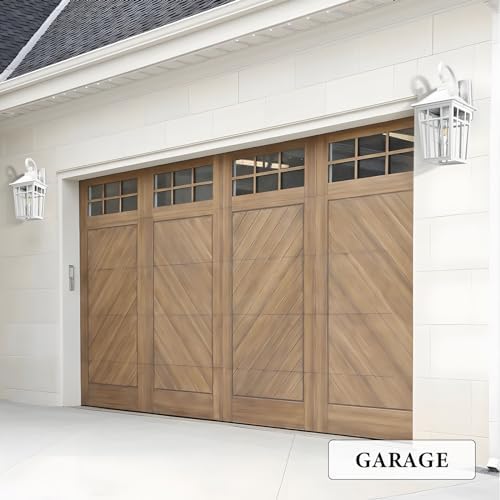 Darkaway Large Outdoor Wall Lights for House, 18inch Exterior Lighting Fixtures 2pcs Wall Mount Outdoor Porch Lights White Outdoor Sconce Lights with Seeded Glass for Hallway Garage - Image 6