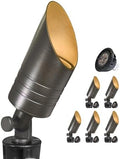 MALORY Brass Outdoor Spot Lights,12V AC/DC Low Voltage LED Landscape Lighting,Waterproof Spot Up Light for Garden,Patio and Yard (S05-Bronze, 6-Pack with Bulb) by MALORY