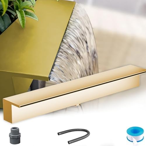 40" Stainless Steel Waterfall Feature - Wall-Mounted Spillway Nozzle for Ponds, Outdoor Garden Fountain, Durable Water Spray Decor, Stylish Landscape Waterfall by Unknown