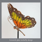 Metal Solar Garden Light Colorful Butterfly, Blue - Image 5