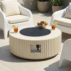 36'' Outdoor Round Propane Fire Pit Table Concrete - Image 5