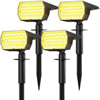 Super Bright 74LED Tri-Color Outdoor Solar Garden Spot Light, IP65 Solar Powered Landscape Lights, 3 Lighting Modes Solar Spotlights for Pathway Walkway Lighting by SNMT