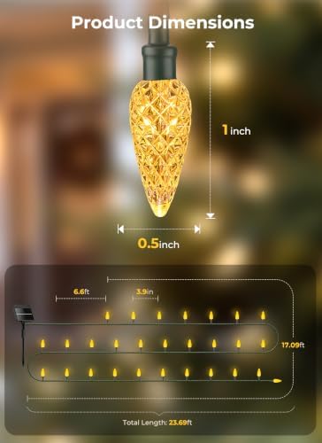 Minetom 4 Pack Solar Christmas Lights Outdoor Waterproof Total 91FT 200 LED - Image 7