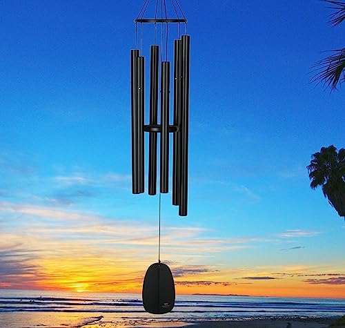 Woodstock Wind Chimes for Outside, Outdoor Decor, Garden and Patio Decor, Front Porch Decor (44") Decorative Wind Chimes Bells of Paradise Wind Chime Large Size Black (BPLK) - Image 4