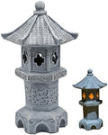 Pagoda Garden Statue, Resin Solar Japanese Pagoda Lantern, Decorative Zen Garden Landscape for Yard Patio Lawn, Style4 by Unknown