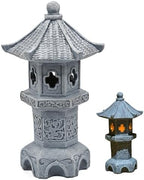 Pagoda Garden Statue, Resin Solar Japanese Pagoda Lantern, Decorative Zen Garden Landscape for Yard Patio Lawn, Style4 by Unknown