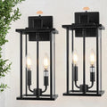 16in 2-Light Black Outdoor Wall Lights Dusk to Dawn Porch Light by SIAFAVOI