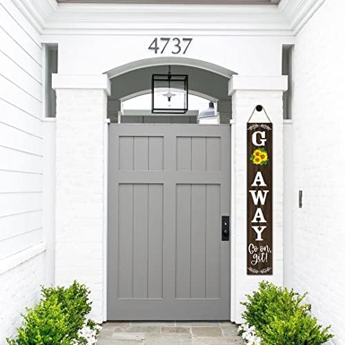 Unwelcome Sign,Go Away Go On Git Vertical Sign for Front Porch,8"*48" Tall Front Porch Decor, Unwelcome Porch Sign Welcome Signs Farmhouse Porch Decor Large Unwelcome Wood Sign - Image 3