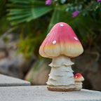 Mushroom Decor Fairy Garden Accessories - Outdoor Garden Decor Mushrooms Ornament for Garden Decoration Garden Gnome's Favorite Mushroom Statues (12.2” Red) - Image 2