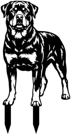 Dog Metal Garden Stake - Weatherproof Dog Silhouette Yard Art, Decorative Outdoor Sign for Lawn & Patio, Heartfelt Gift for Soft Rottweiler Lovers(Stand,14") by VORISCAPE