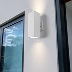 mirrea 12" Modern Outdoor Porch Light in 2 Lights, Matte White, 2 Pack - Image 3