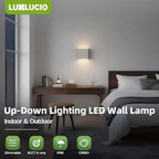 Bright Silver Up and Down Wall Sconce, 18W Dimmable 5%-100%, 5CCT 2700K-5000K Modern Wall Light, CRI90+, 120V-277V ETL FCC Certified, Indoor Outdoor Porch Living Room Wall Lamp - Image 2