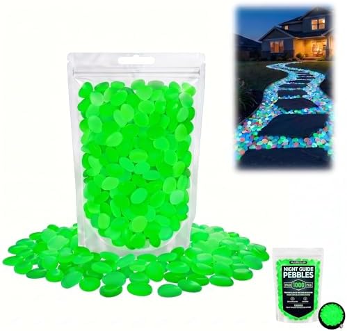 2026 Colorful Glow-in-the-Dark Garden Stones, Night Luminous Pebbles, Rainbow Glowing Stepping Rocks, Outdoor Landscaping Decor, Glowing Gravel for Fish Tank Aquarium Yard Pathway(Green,1000pcs) by Unknown