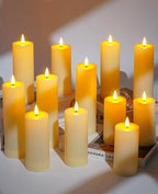 12 Pack Outdoor Waterproof Battery Operated Fake flameless LED Candles Set with Remote Control Timer, Warm White Decorative Candles for Patio Garden Wedding Table Centerpiece Home Decor - Image 5