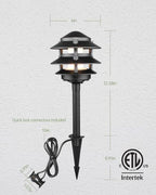 LITFIT 4Pack Low Voltage Pagoda Landscape Lighting, 12V Pathway Light Wired - Image 5