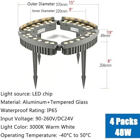 Low Voltage Landscape Uplights, Outdoor Waterproof Tree Ring Lights - Image 2
