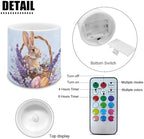 Floral Bunny Eggs Flameless Candles with Remote and Timer Battery Operated Flameless LED Pillar Candles for Easter Day Party, Banquet, Home Decorations Battery Tealights - Image 2