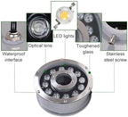 LED Pool Underwater Light, Submersible Ring Fountain Lamp, IP68 Waterproof Stainless Steel Landscape Lights, 12V Low Voltage Middle Hole LED Pond Lights, for Aquarium, Garde (9W(12V),Green) - Image 5