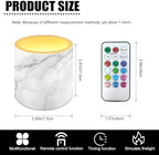 4Pcs Flameless Candles with Remote Battery Operated Candles with Timer Pillar Tea Lights Bulk for Indoor Outdoor Porch Banquet Gathering Home Decorations, White Marble - Image 4