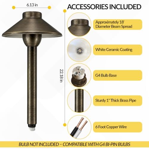 Outdoor Pathway Light – Landscaping Lighting (4 Pack) – Antique Bronze - Image 2