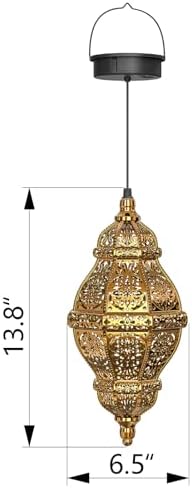Twinkya Hanging Solar Lights Outdoor Garden Decor, Decorative Waterproof Plastic Moroccan Solar Lantern Lamp, Outside Decorations for Patio Yard Porch Backyard Decor, Gardening Gifts for Women Mom - Image 6