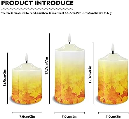 Cozeyat 3Pack Timer Flameless LED Candles, Long Lasting Battery Operated Tea Light with Timers, Fallen Leaf Design 4/6H Timers Flameless Candles with Remote for Wedding Table Decor - Image 6