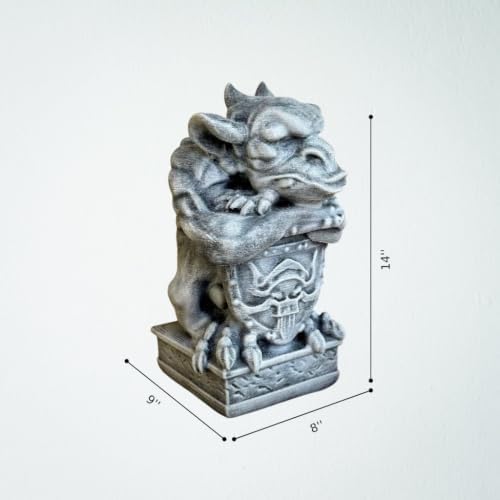 OLOMA Guardian Gargoyle Concrete Garden Statue Gothic Beast Sculpture Outdoor Lawn Yard Decor Handcrafted Cement Mythical Creature Figure Patio Porch Halloween Ornament Fantasy Gift Sculpture - Image 6