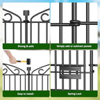 12 Panel No Dig Decorative Garden Fence with Gate 42" H x 25.67'L for Dogs - Image 4