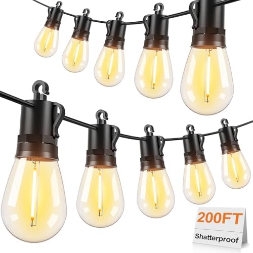 Brightever 200FT LED Outdoor String Lights for Patio Decor by Brightever