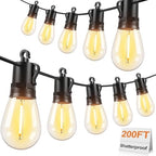 Brightever 200FT LED Outdoor String Lights for Patio Decor by Brightever