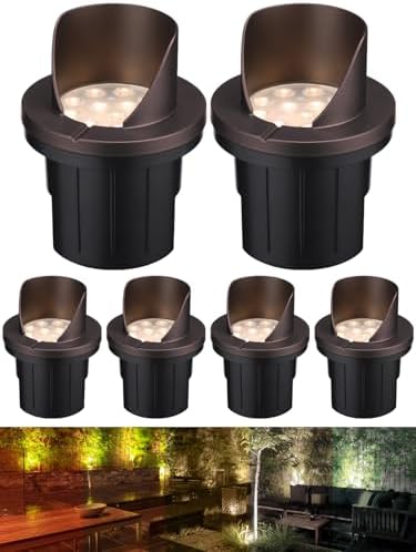 LEONLITE 6-Pack Dia.4 Inch 5CCT Well Lights Shielded Top Oil Rubbed Bronze by LEONLITE
